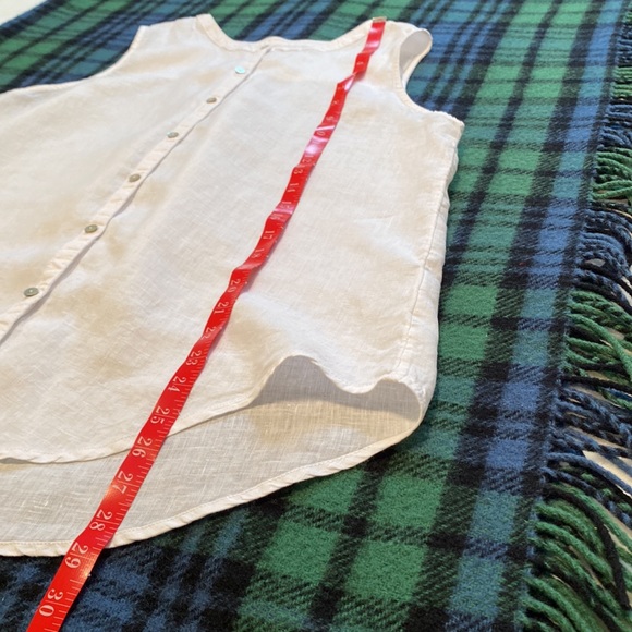 Christian Siriano 100% Linen White Button Tank Top - Size L - Picture 6 of 9